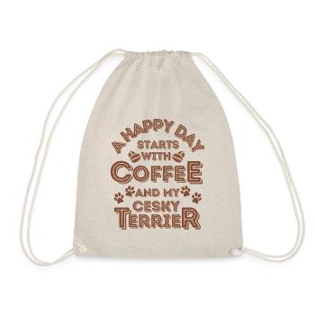 Cesky Terrier Kaffee Hund Cafe - Turnbeutel - Natur - Vorne