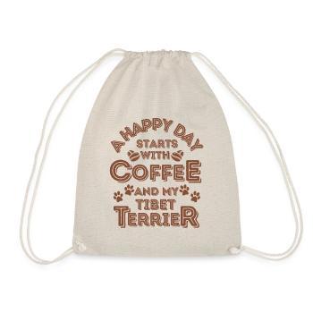 Tibetan Terrier Coffee Dog Cafe - Drawstring Bag - nature - Front