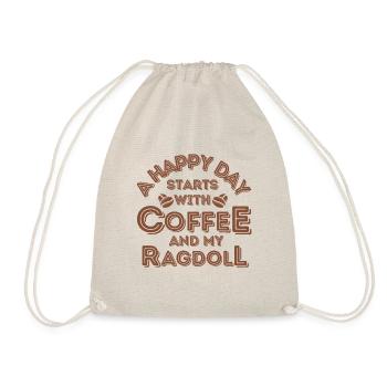 Ragdoll Cat Coffee Cafe - Drawstring Bag - nature - Front