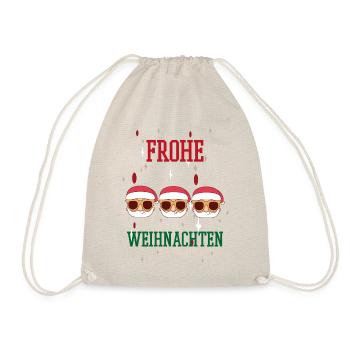 Frohe Weihnachten Familien Freiertage Logo - Turnbeutel - Natur - Vorne