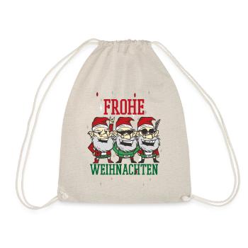 Frohe Weihnachten Familien Freiertage Logo - Turnbeutel - Natur - Vorne