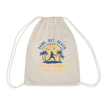 Tennis Summer on the beach under palm trees - Drawstring Bag - nature - Front