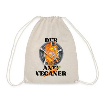 Der Antiveganer - schwarzer Humor Fleischfresser - Turnbeutel - Natur - Vorne