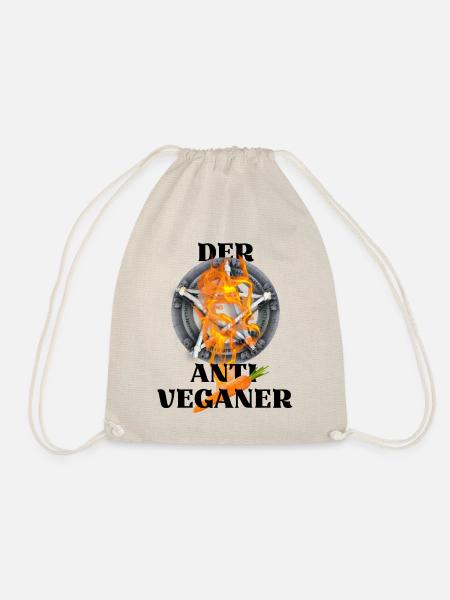 Der Antiveganer - schwarzer Humor Fleischfresser - Turnbeutel - Natur