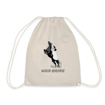 Wild Bride on horse - wild bride on the horse - Drawstring Bag - nature - Front