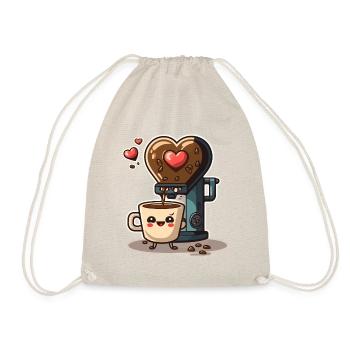 Coffee Love: Ein skurriles Cartoon-Design - Turnbeutel - Natur - Vorne