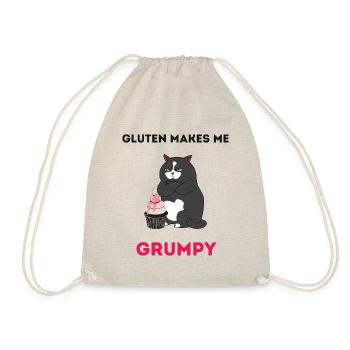Gluten Makes Me Grumpy (gluten free, celiac) - Drawstring Bag - nature - Front