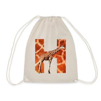 giraffe h - Drawstring Bag - nature - Front