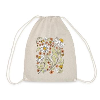 Boho Wildflower Damen T-Shirt, Vintage Wildflower - Turnbeutel - Natur - Vorne