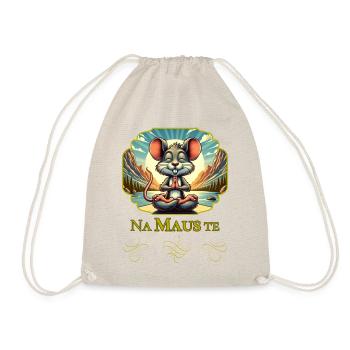 Mäuschen sagt "Namaste" - witziges Indien Motiv - Turnbeutel - Natur - Vorne