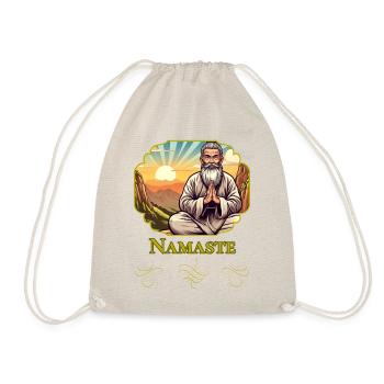 Namaste - indischer Gruß - Motiv mit weisem Mann - Turnbeutel - Natur - Vorne