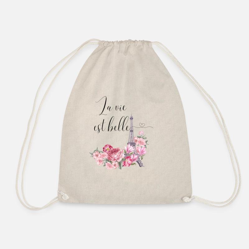 La vie est belle - Drawstring Bag - nature