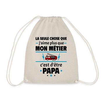 Plus que métier c'est d'être papa Pompier, noël - Sac de sport léger - nature - Devant