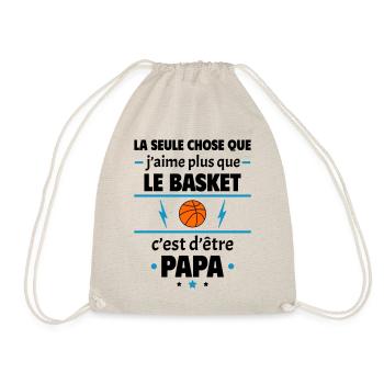 Plus que le basket c'est d'être papa, noël - Sac de sport léger - nature - Devant