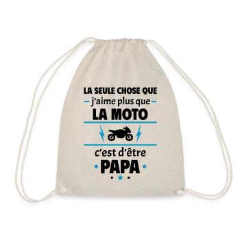 Plus que la moto c'est d'être papa, noël,Moto - Sac de sport léger - nature - Devant