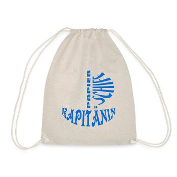 Papierschiff-Kapitänin (blaues Design) - Turnbeutel - Natur - Vorne