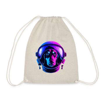 Dachshund Astronaut Dog Gift Wiener Dog - Drawstring Bag - nature - Front