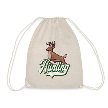Hunting hunter deer stag hunting gift hunting dog deer - Drawstring Bag - nature - Front