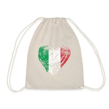 Italien Herz used look - Turnbeutel - Natur - Vorne