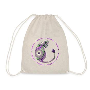 katze mit elefant e 239 - Turnbeutel - Natur - Vorne