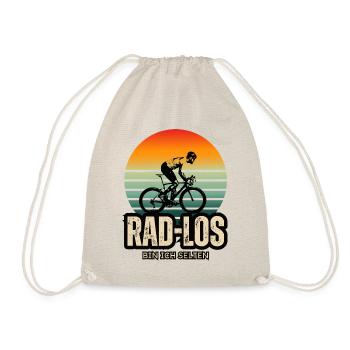 Lustiger Rennrad-Spruch - Rad los bin ich selten - Turnbeutel - Natur - Vorne