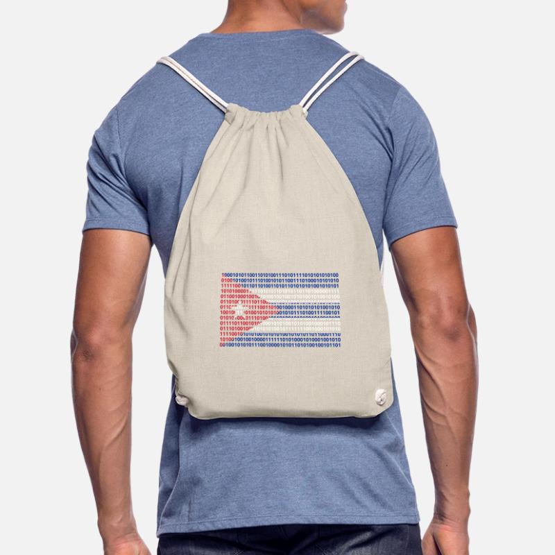 Cuba Flag Binary Code Bit Bytes Binary Computer Science PC Drawstring Bag