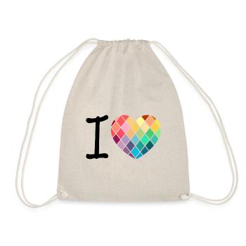 I love - diamonds - Drawstring Bag - nature - Front