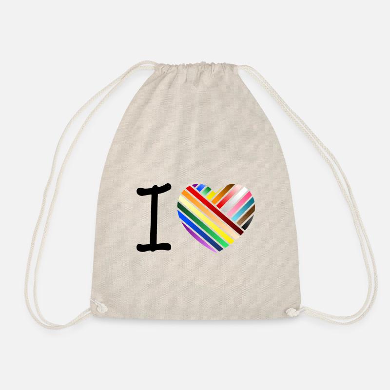 I love - modern - Drawstring Bag - nature
