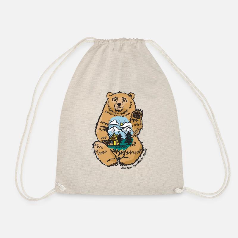 Happy belly bear - Drawstring Bag - nature