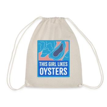 Seafood Chef Funny Saying Girl aime les huîtres - Sac de sport léger - nature - Devant