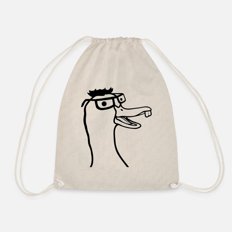 Geek Hornbrille Nerd Gans - Turnbeutel - Natur