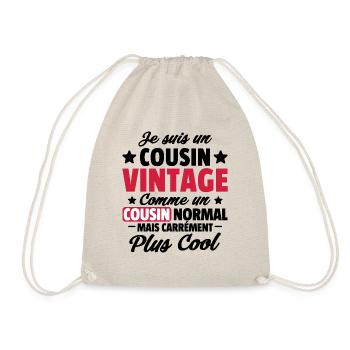cousin vintage / cadeau humour cousin - Sac de sport léger - nature - Devant