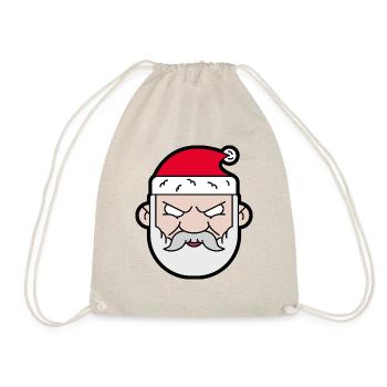 Weihnachtsmann/ Santa Claus print - Turnbeutel - Natur - Vorne