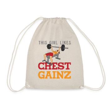Une fille aime Chest Gainz Funny Gym Benchpress - Sac de sport léger - nature - Devant