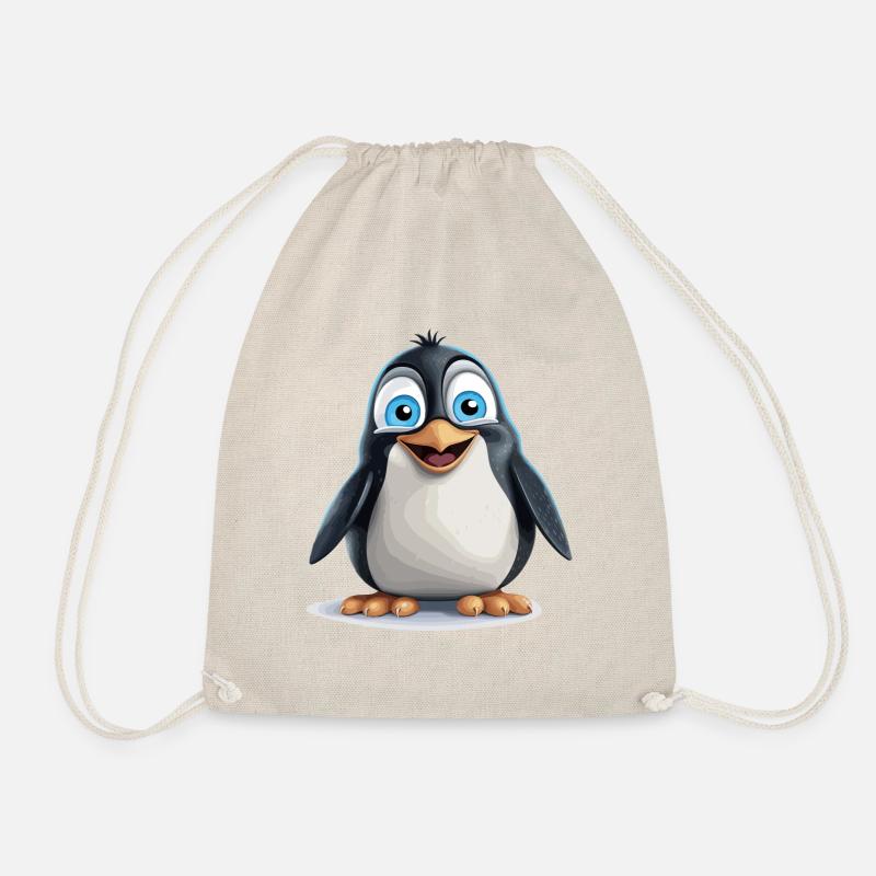 the radiant penguin - Drawstring Bag - nature