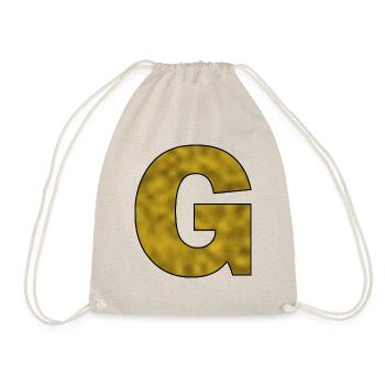 Letter G Gold - Drawstring Bag - nature - Front