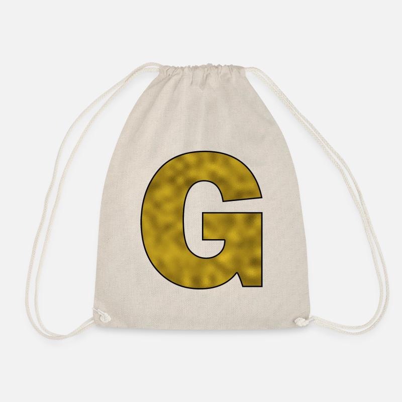 Letter G Gold - Drawstring Bag - nature