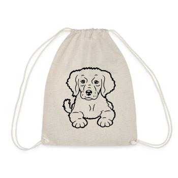 puppy dog looks good cute faithful sweet sweet look - Drawstring Bag - nature - Front