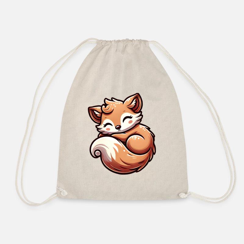 Cute Fox Charm 🦊✨ - Turnbeutel - Natur