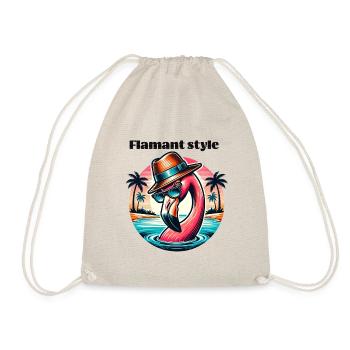 T-shirt Flamant Rose Rétro Cool Tropical Synthwave - Sac de sport léger - nature - Devant