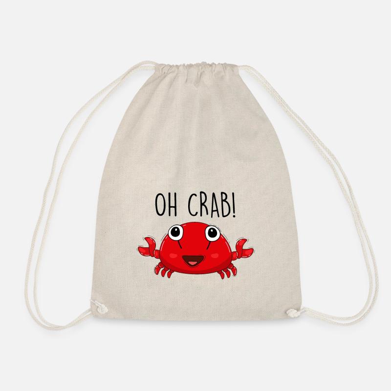 Crab and sea - Drawstring Bag - nature
