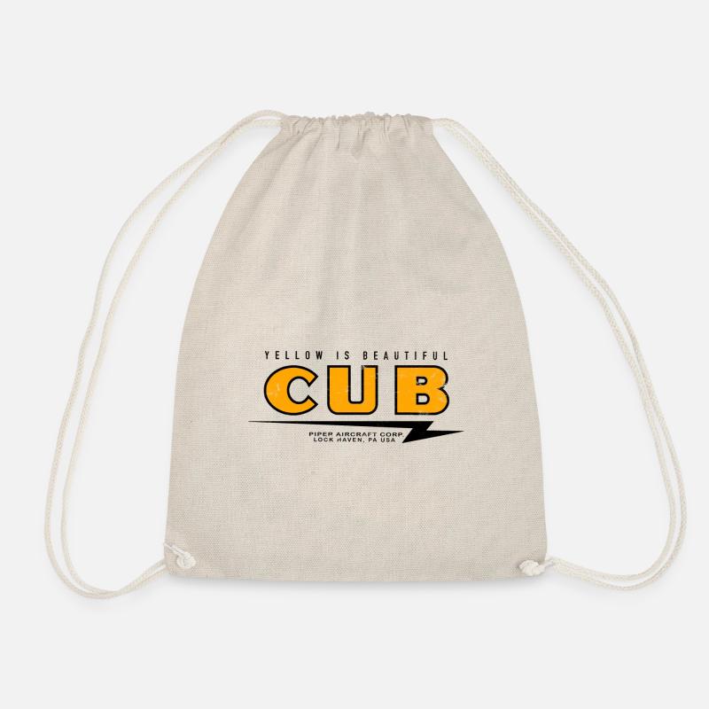 Piper J3 Yellow Cub vintage - Drawstring Bag - nature