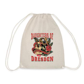 Dresden Frau Geschenk daughters of Dresden Blumen - Turnbeutel - Natur - Vorne
