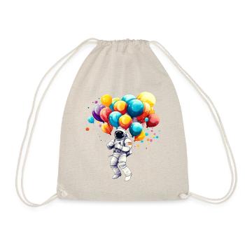 Astronaut with balloons, outer space, illustration, - Drawstring Bag - nature - Front
