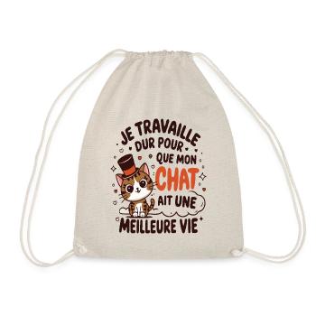 Idée cadeau humour design chat mignon - Sac de sport léger - nature - Devant