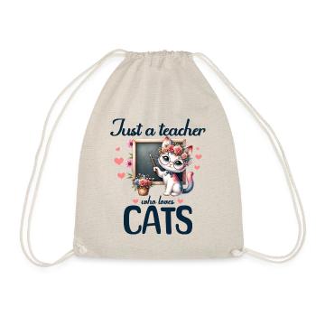 Teacher Who Loves Cats - Drawstring Bag - nature - Front