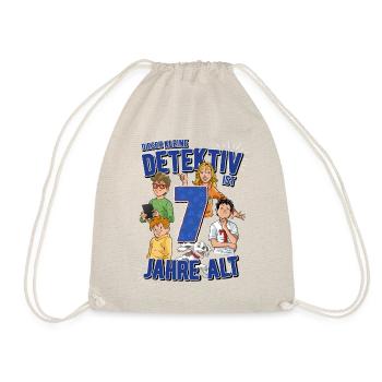 TKKG Junior 7. Geburtstag Sieben Blau Geschenk - Turnbeutel - Natur - Vorne