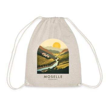 Mosel Germany | Vintage River Valley Poster - Turnbeutel - Natur - Vorne