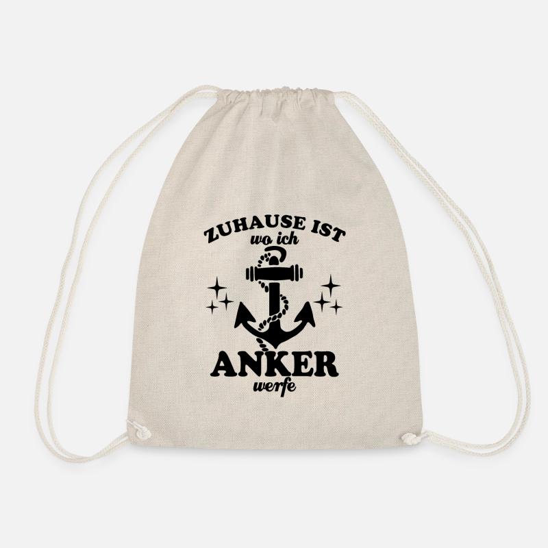 Zuhause ist wo ich Anker werfe - Hausboot Spruch - Turnbeutel - Natur