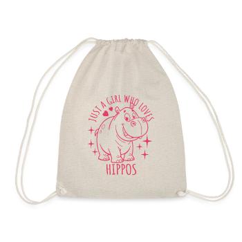 Just a girl who loves hippos - Cartoon - Turnbeutel - Natur - Vorne